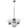 Art Deco chrome chandelier with white globe shades, 1930s