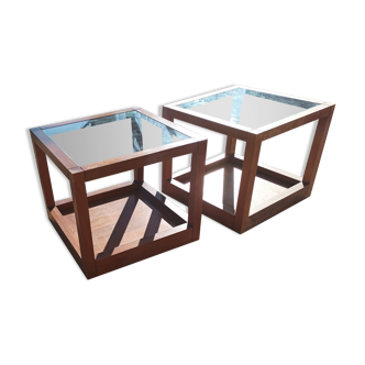 Glass top side tables