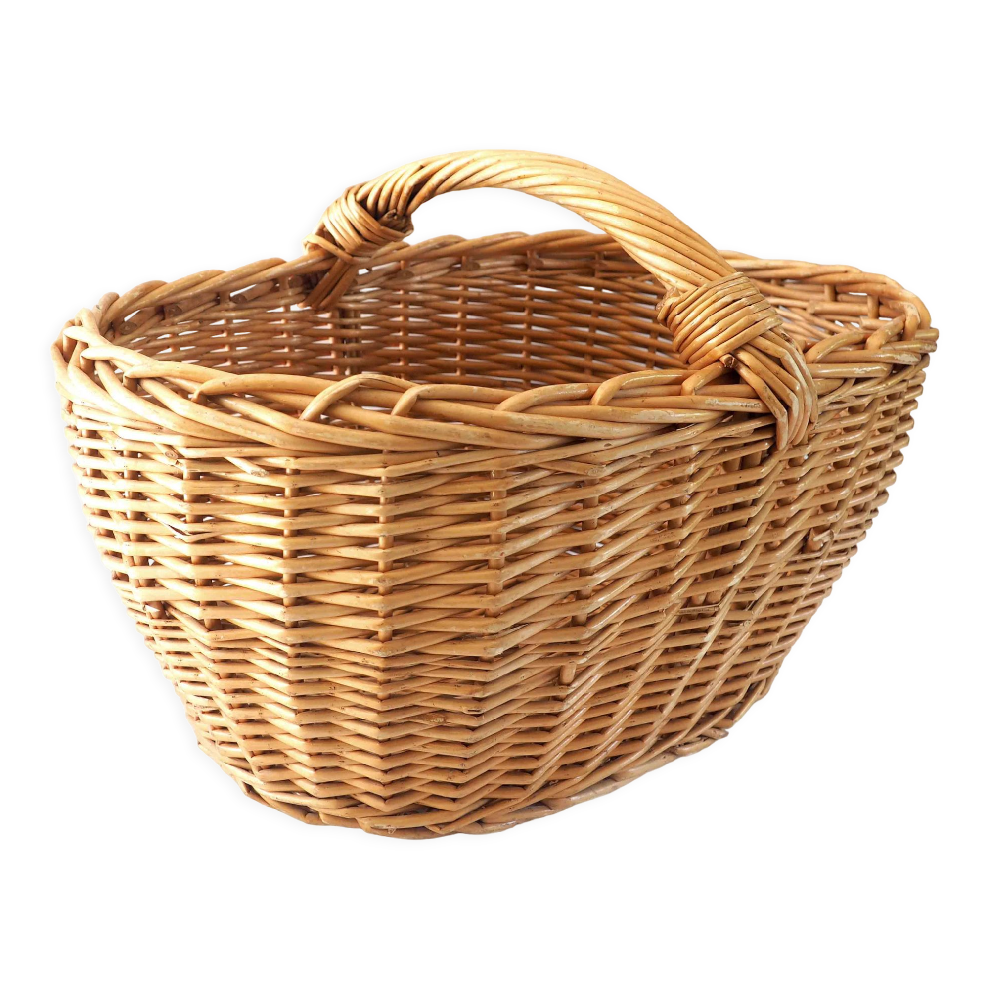 Rattan basket low handle