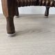 Small vintage turned wooden side table, round wooden accent table.