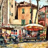 Flower market in Menton by Henri Guillon
