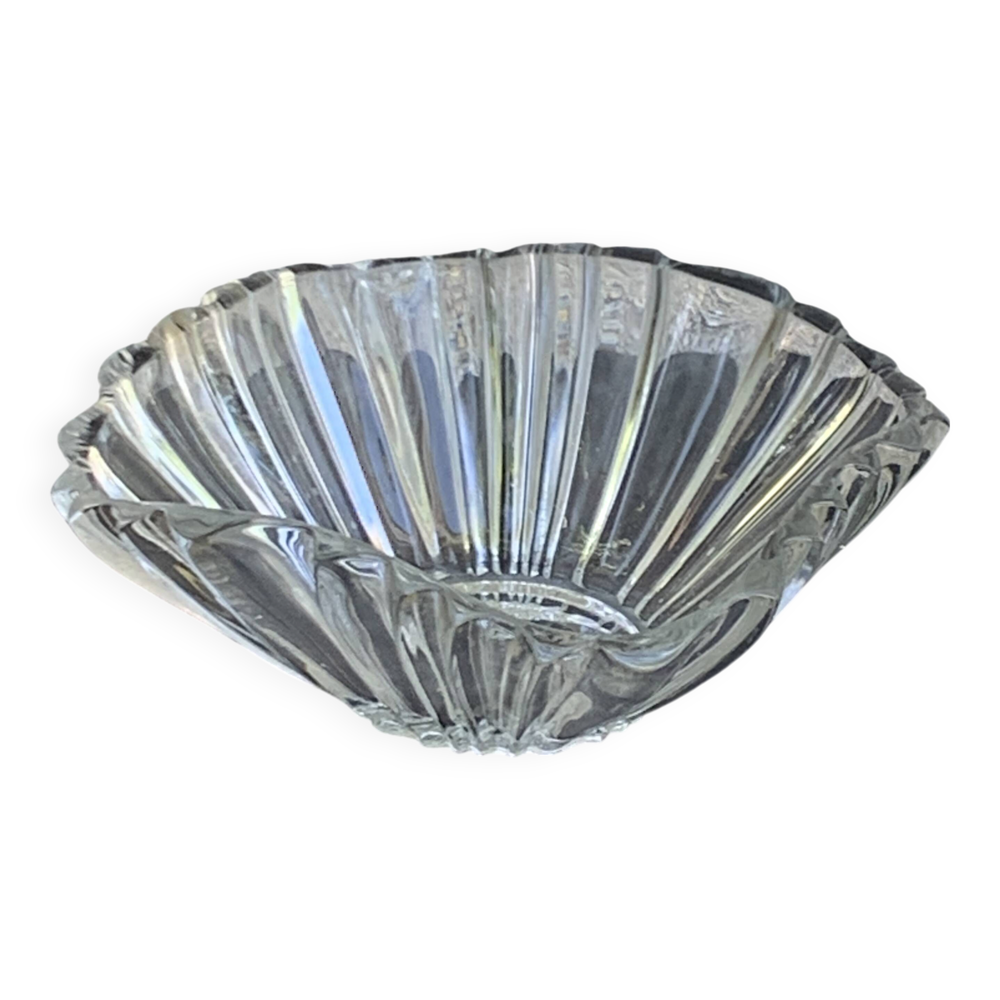 Large crystal bowl, vintage and collector's design salad bowl