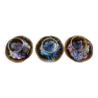 Set of 3 Morvan cups and saucers.