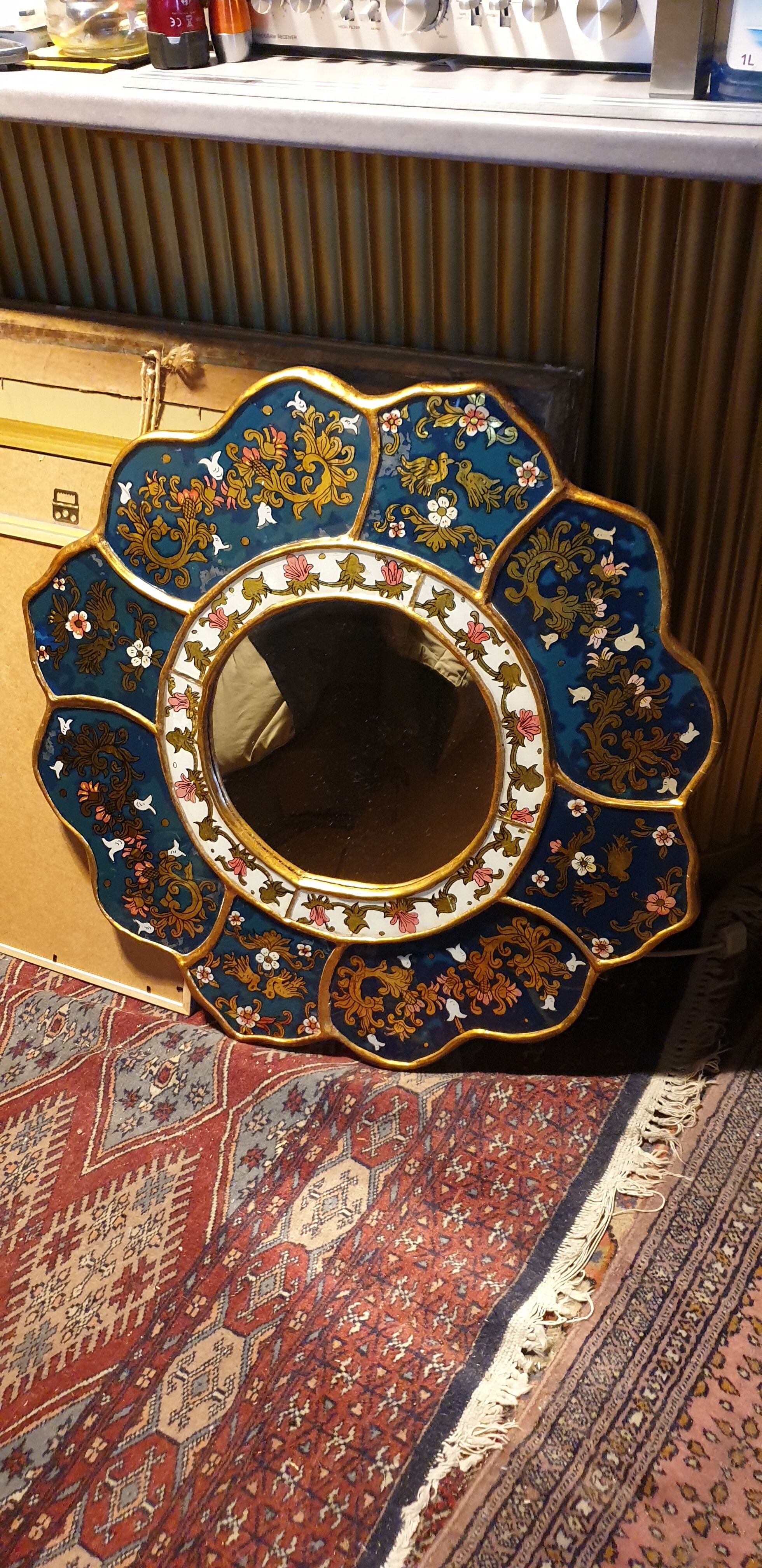 Round worked mirror