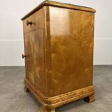 Pair of art deco burl bedside tables, 1930