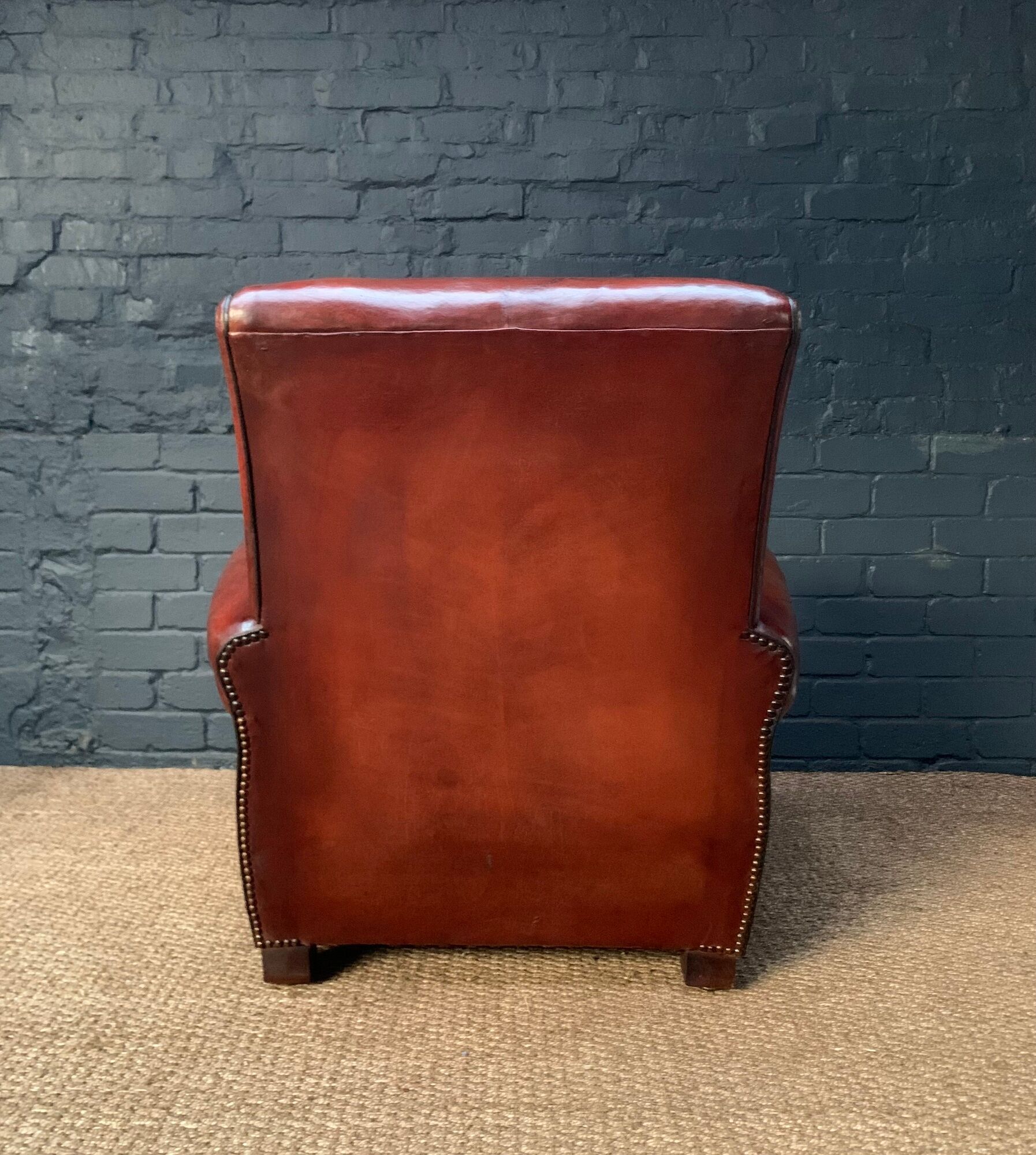 French leather club chair, circa 1930