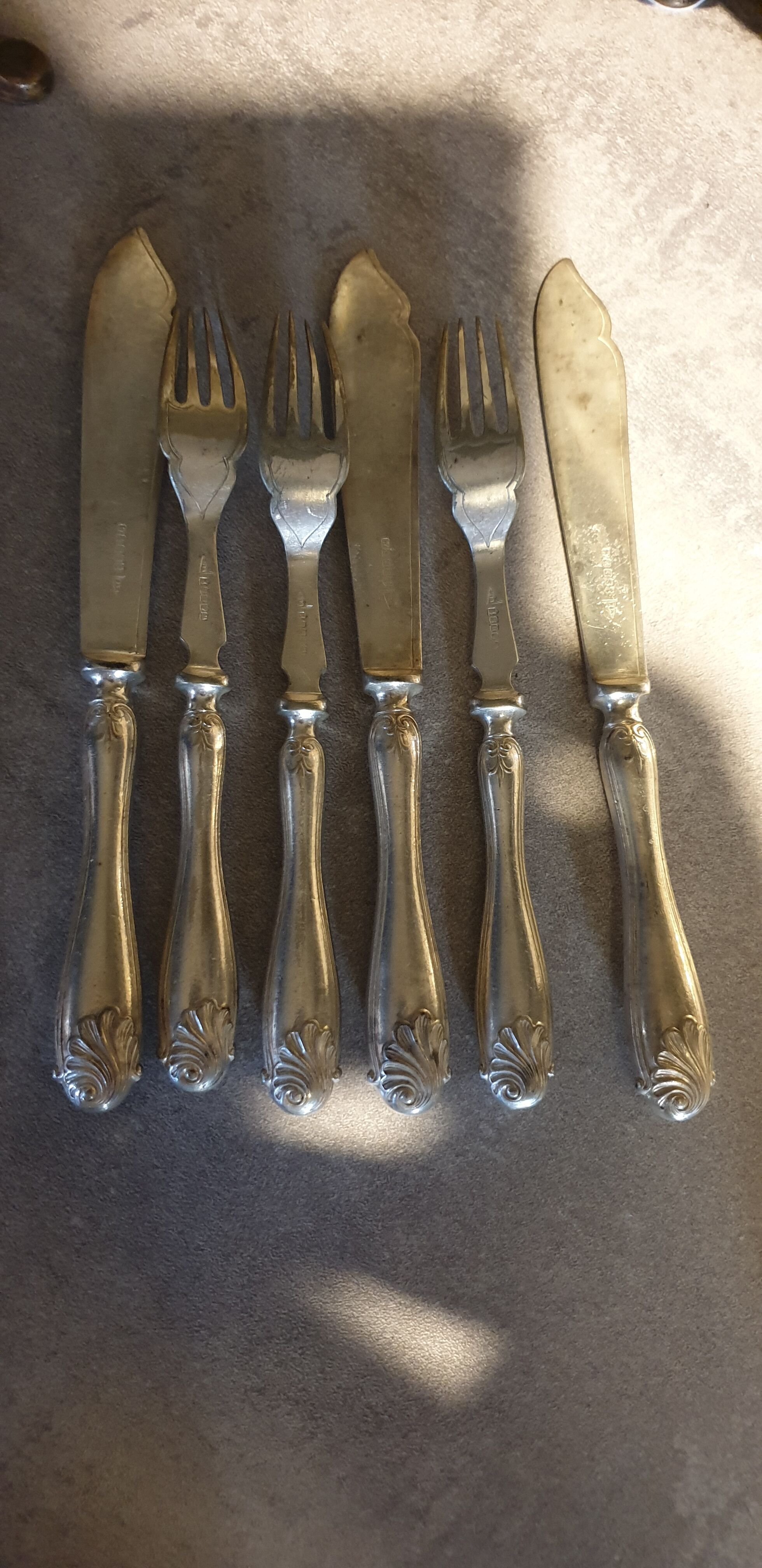 Cutlery in solid silver very worked marked W.H sterling