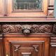 Library and buffet in antique Renaissance style. Beautiful sculptures. Solid oak. France. 19th century.