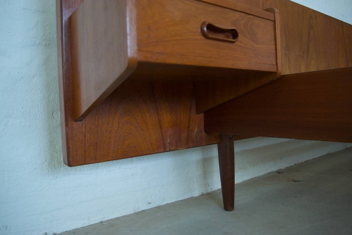 Danish Vintage Teak 'Floating' Bed, 1960s.