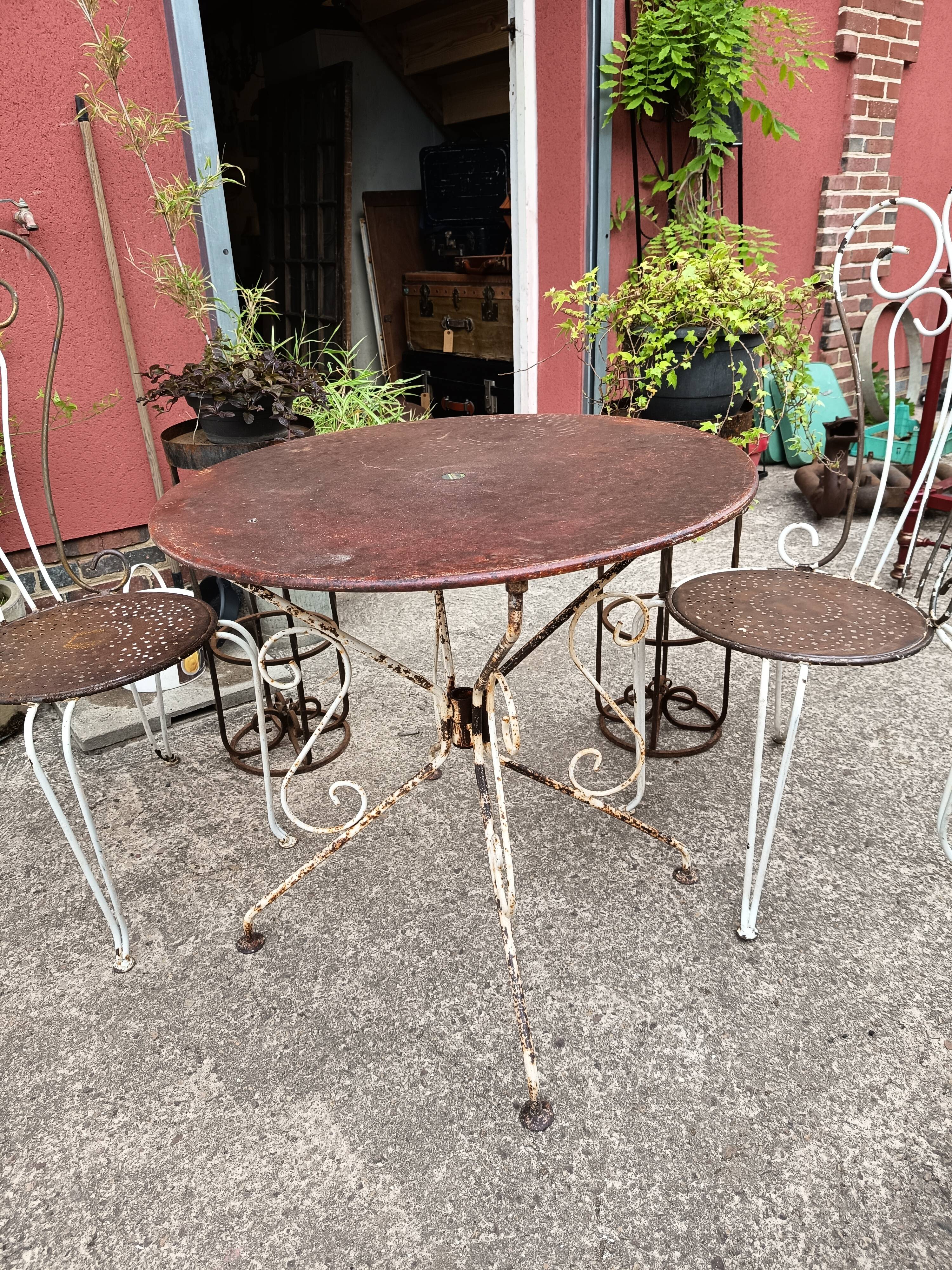 Small old wrought iron garden furniture