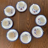 Gien earthenware coffee cups, Marius model.