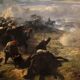 Great battle of the 19th century, painting signed H.P.