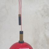 Mid-century chandelier in red acrylic glass from stilux milano