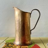 Old hammered copper water jug - artisanal work