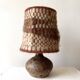 Ceramic lamp, chamotte stoneware and wool by Alain Blanchard, France 1970