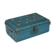 Indian travel trunk blue metal Victorian era