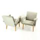 Ensemble de deux fauteuils avec tabouret du milieu du siècle, Tchécoslovaquie, années 1960