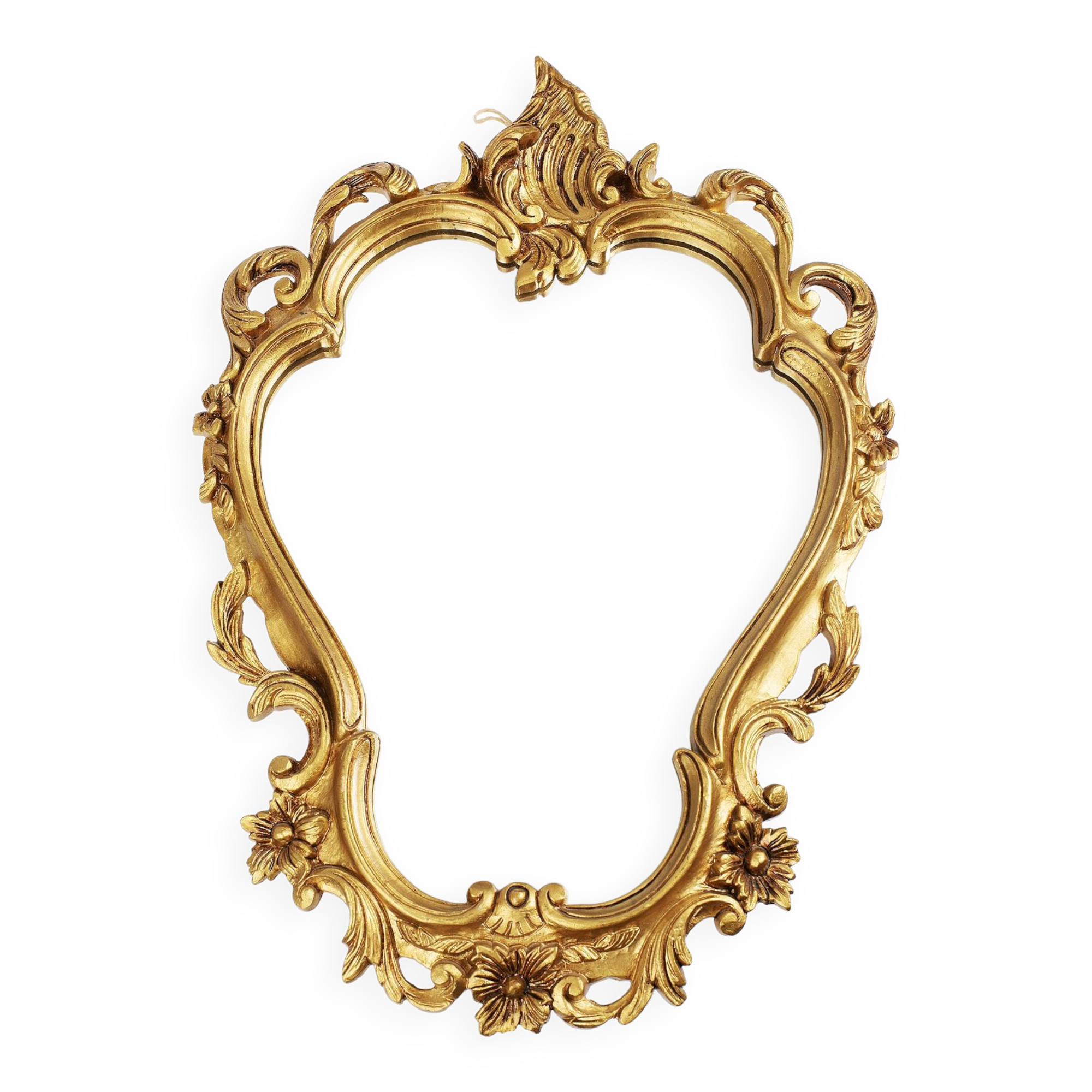 Baroque mirror in golden resin