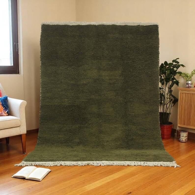 Tapis berbère vert en laine 210/310cm