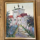 Old painting Oil on cardboard dimensions: height - 59 cm - width - 49 cm -