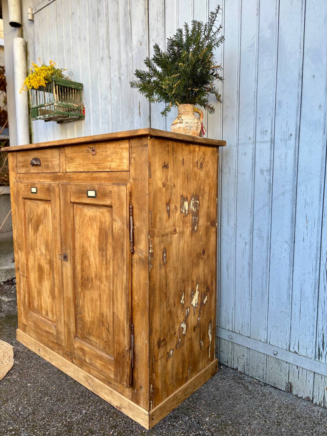 Antique solid wood sideboard