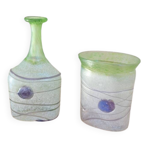 Vase et gobelet en verre Kosta Boda Suède