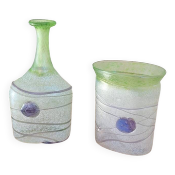 Vase et gobelet en verre Kosta Boda Suède
