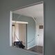 Vintage aluminum 77cm square mirror