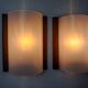 Pair of pine and methacrylate wall lights, Spain 1980