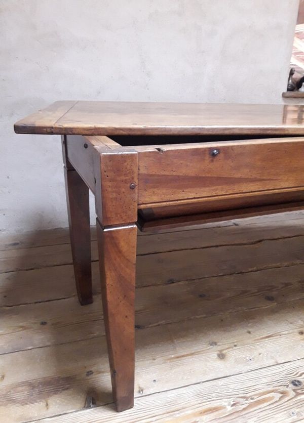Table pétrin noyer massif ancien XIX°