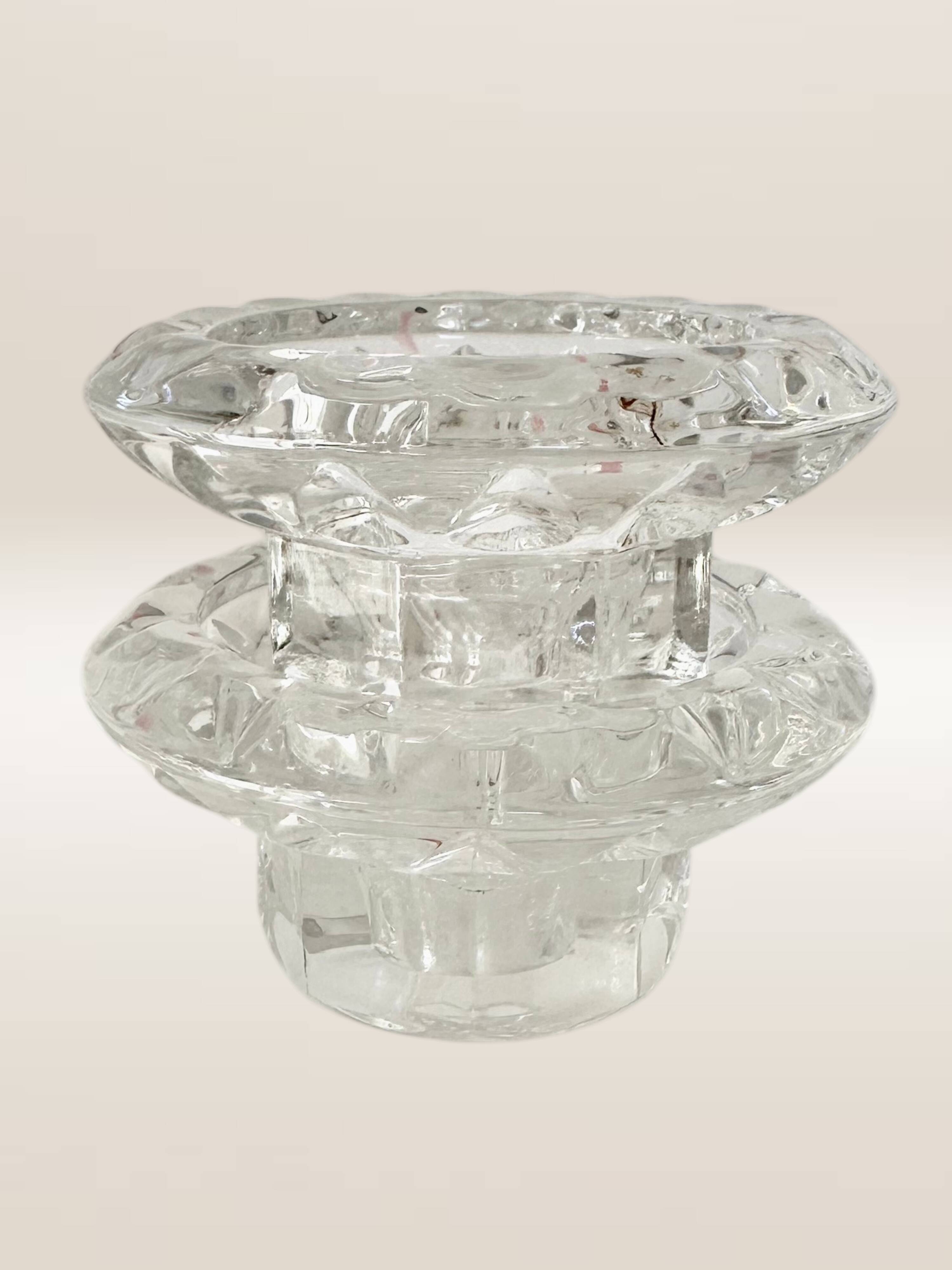 Pair of glass candlesticks