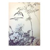 Antigua antiguo painting of Japanese inspiration. Dibujo antiguo.