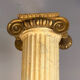 deux colonnes et quatre demi-colonnes cannelées, bois sculpté et faux marbre, XVIIIème siècle