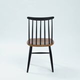 Tapiovaara Fanette style spindle teak chairs, set of 6