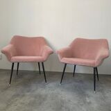 Two velvet midcentury chairs