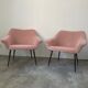 Two velvet midcentury chairs