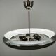 1930s Bauhaus UFO Chrome and Glass Pendant Light, Czechoslovakia