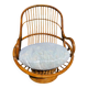 70s rattan and bamboo swivel chair