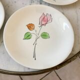 Dessert service flowers Made in France 50s