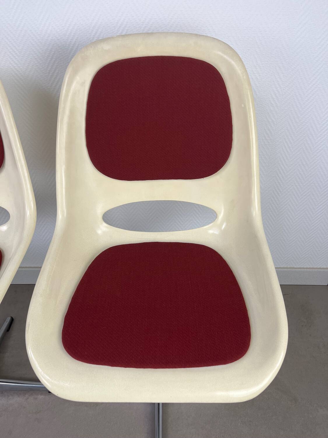 4 chaises Space Age, coque années 70 pour Lockhausen
