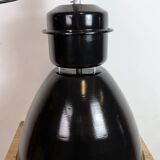 Large Black Industrial Factory Pendant Lamp from Elektrosvit, 1960s