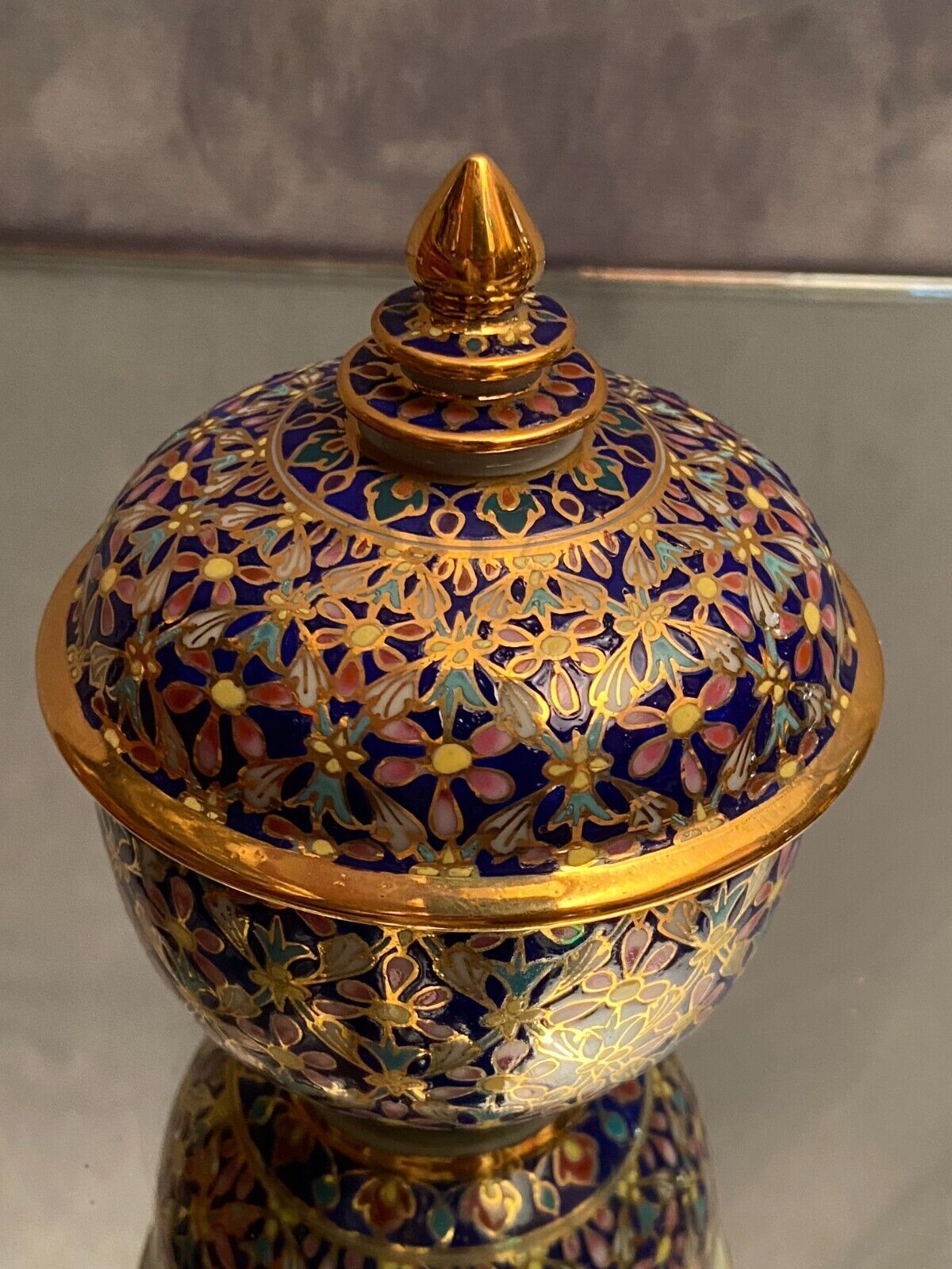 Sucrier bonbonnière pot couvert porcelaine Thaïlande