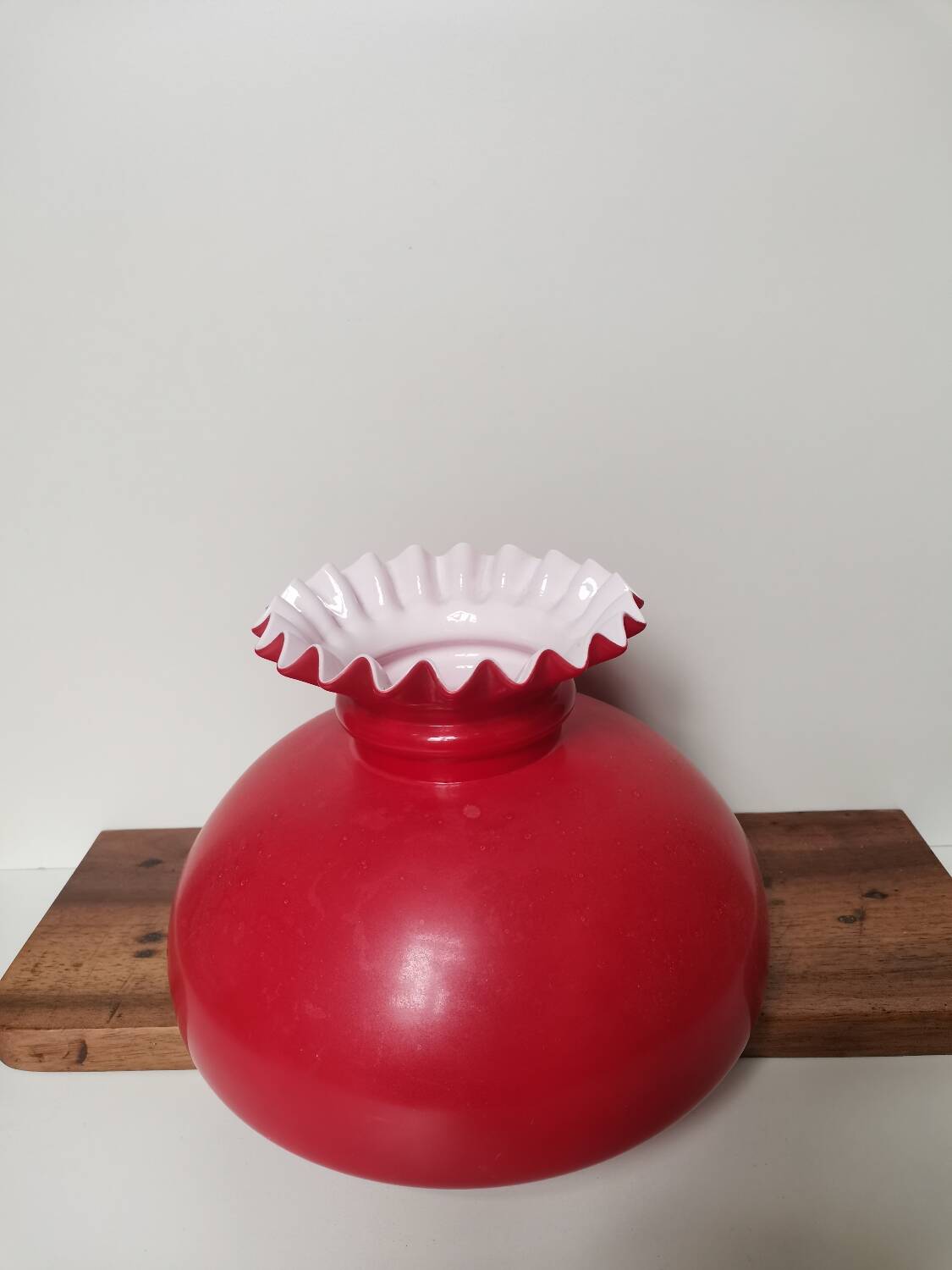 Grand globe lampe abat jour vintage opaline rouge suspension baladeuse