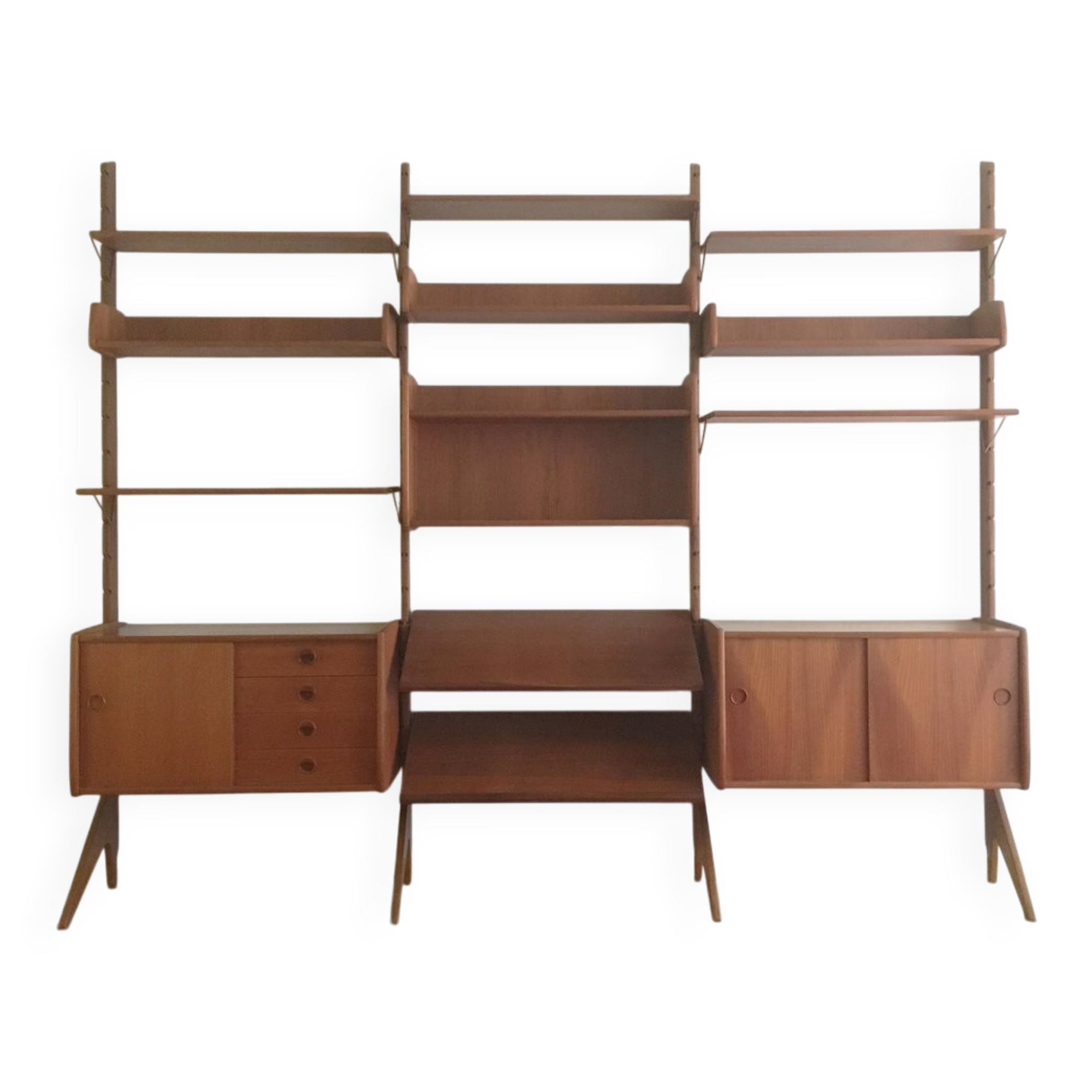 Mid-Century Modular Wall Unit Ergo in teak by John Texmon and Einar Blindheim for Blindheim Möbelfabrikk, 1960s.