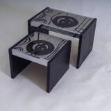 Set of 2 tiled nesting side tables
