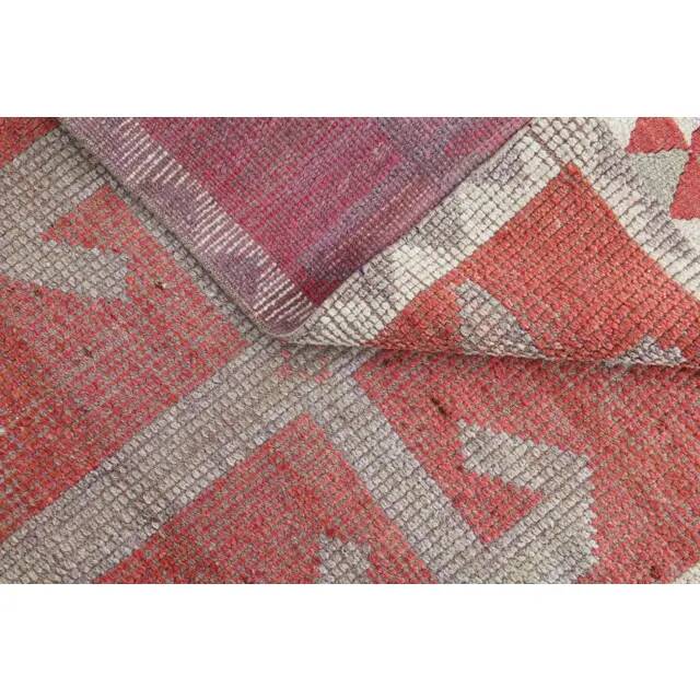 1970s Turkish Oushak Handmade Wool Cotton Red Runner Rug 90x304