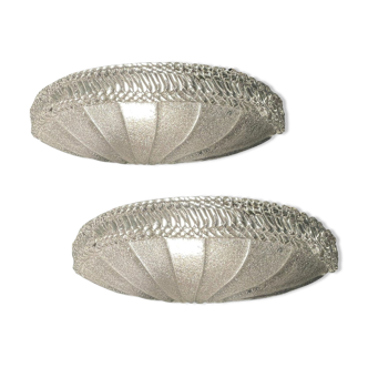 Large Murano Glass Sconces, 1980s, Set of 2