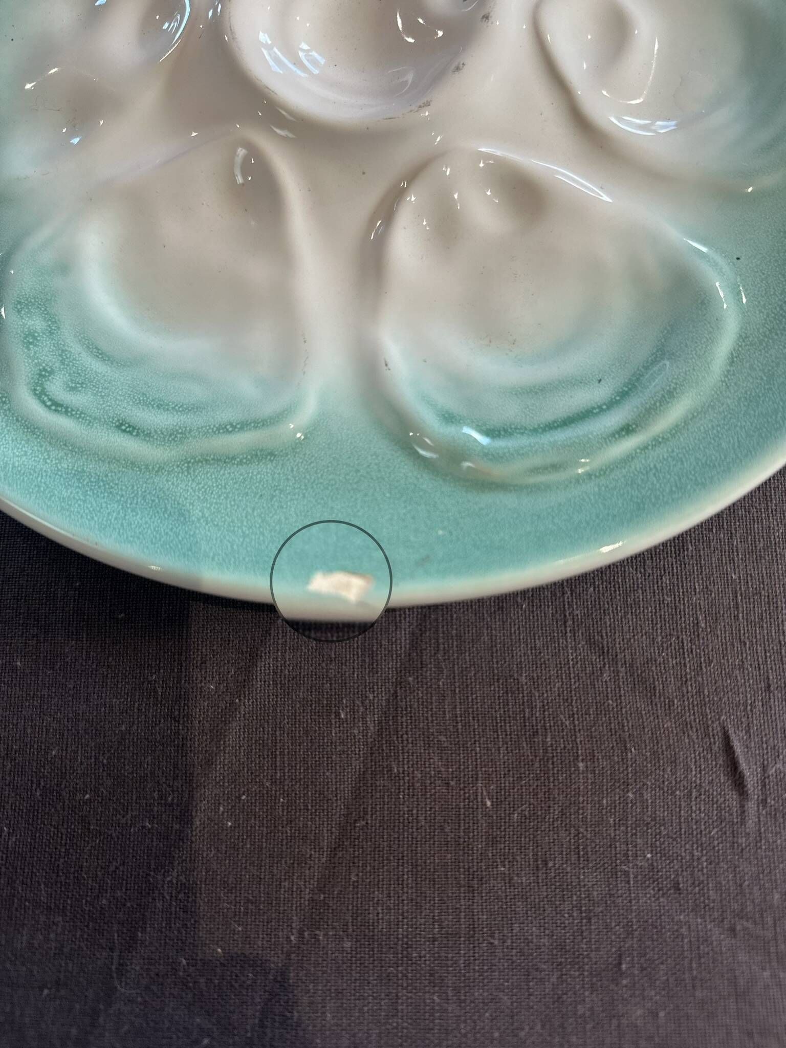 Niderviller sea-green earthenware oyster plates, set of 10 + dish