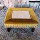 Jean Roche footrest in velvet and wood