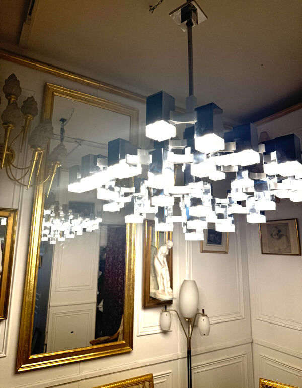 Lustre gaetano sciolari ''cubic'' 57 feux